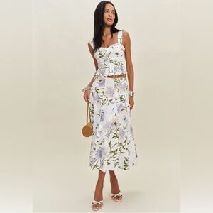 New Reformation Anatolia Linen Two Pieces Floral Size 6 Serenity